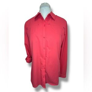 REI Coral Button-Down Long Sleeve Shirt